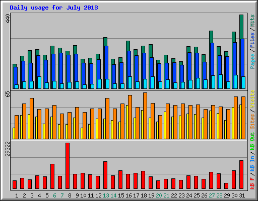 Daily usage for July 2013