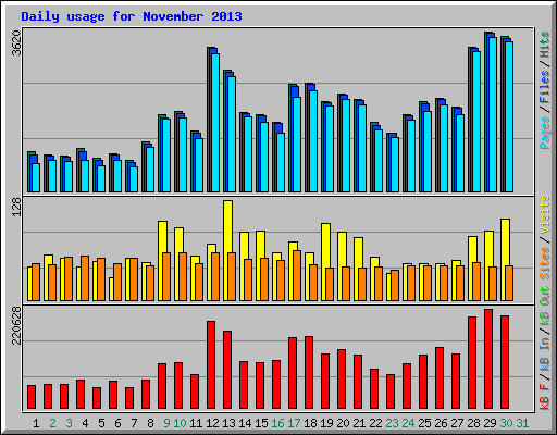 Daily usage for November 2013