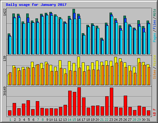 Daily usage for January 2017