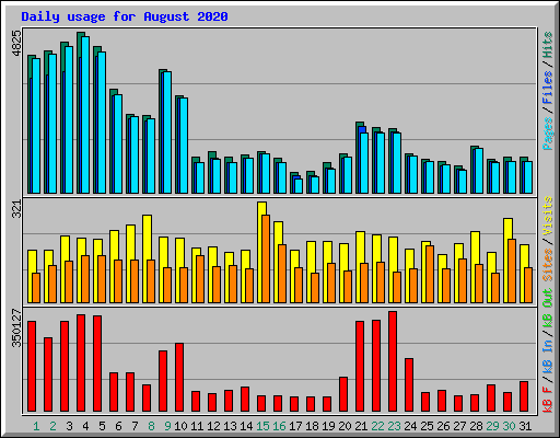 Daily usage for August 2020