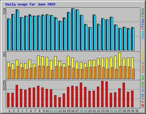 Daily usage for June 2022