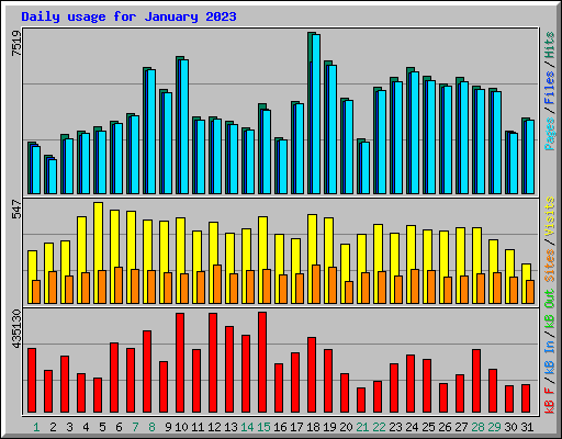 Daily usage for January 2023