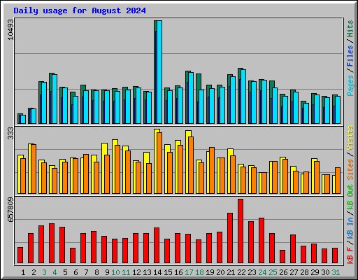 Daily usage for August 2024