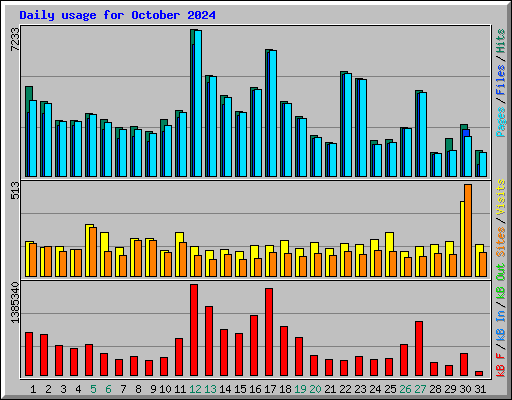 Daily usage for October 2024