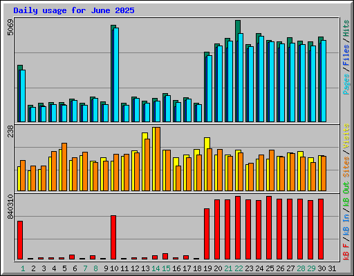 Daily usage for June 2025