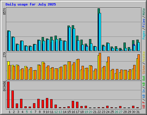 Daily usage for July 2025