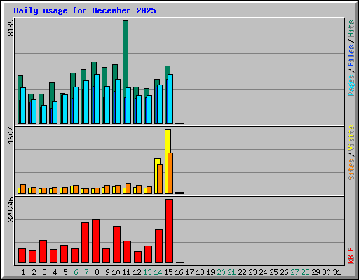 Daily usage for December 2025