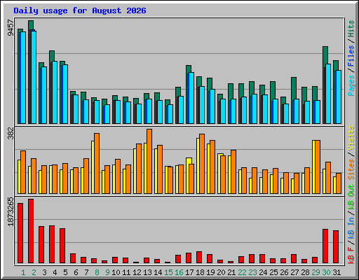 Daily usage for August 2026