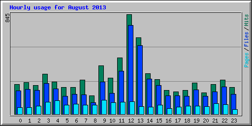 Hourly usage for August 2013