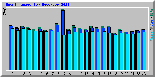 Hourly usage for December 2013