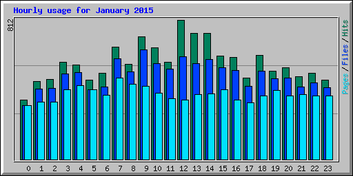 Hourly usage for January 2015