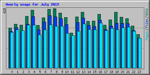 Hourly usage for July 2015