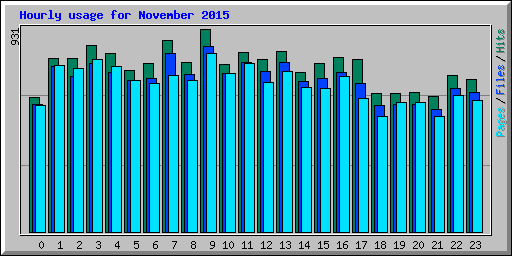 Hourly usage for November 2015