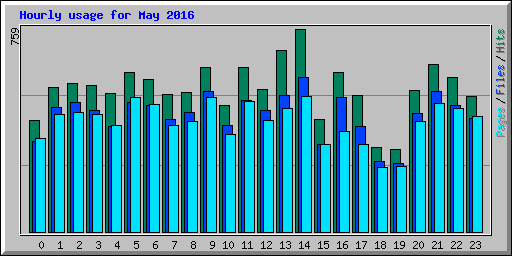 Hourly usage for May 2016