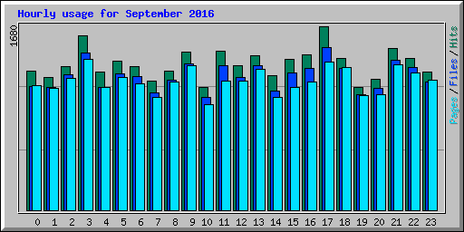 Hourly usage for September 2016