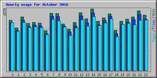 Hourly usage for October 2016