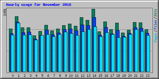 Hourly usage for November 2016