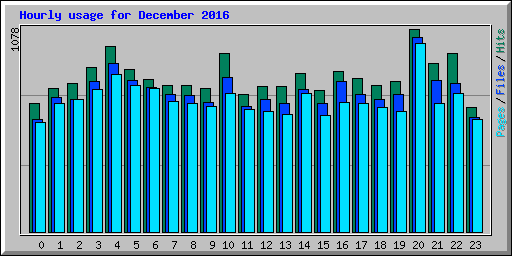 Hourly usage for December 2016