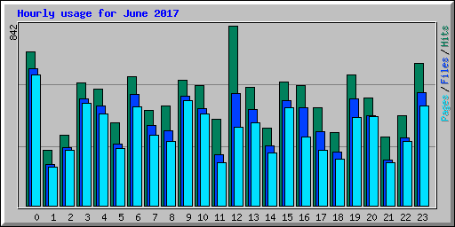 Hourly usage for June 2017