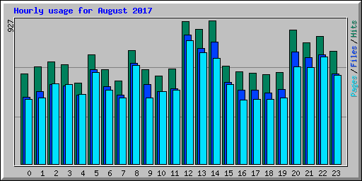 Hourly usage for August 2017