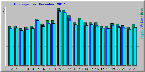 Hourly usage for December 2017