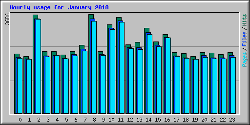 Hourly usage for January 2018