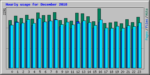 Hourly usage for December 2018