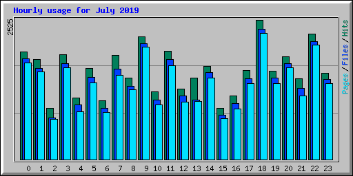 Hourly usage for July 2019