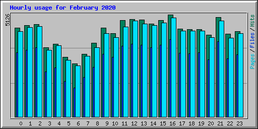 Hourly usage for February 2020