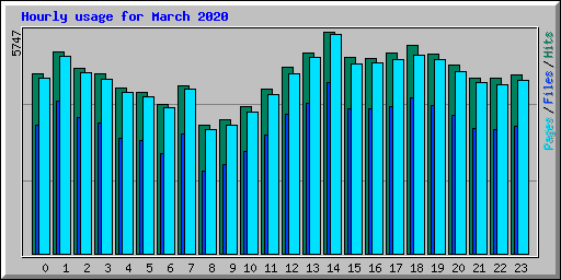 Hourly usage for March 2020