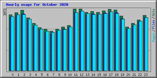 Hourly usage for October 2020