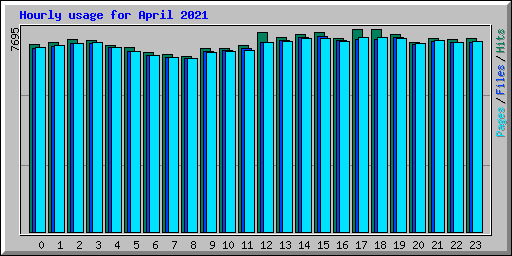 Hourly usage for April 2021