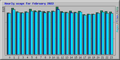 Hourly usage for February 2022