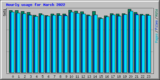 Hourly usage for March 2022