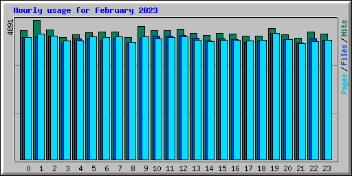 Hourly usage for February 2023