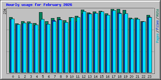 Hourly usage for February 2026